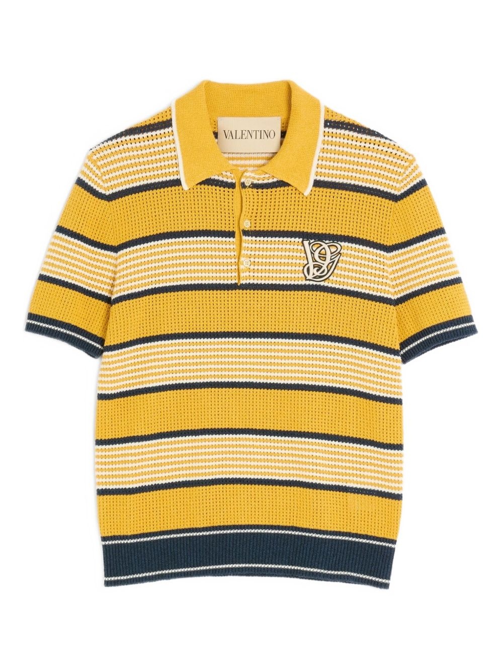 LONG-SLEEVED LINEN AND COTTON POLO SHIRT WITH VG PATCH - 1