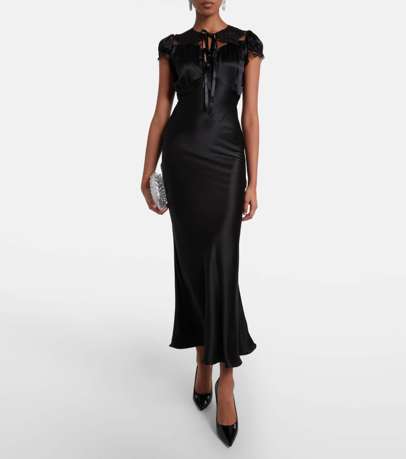 RODARTE Lace-trimmed silk satin maxi dress outlook