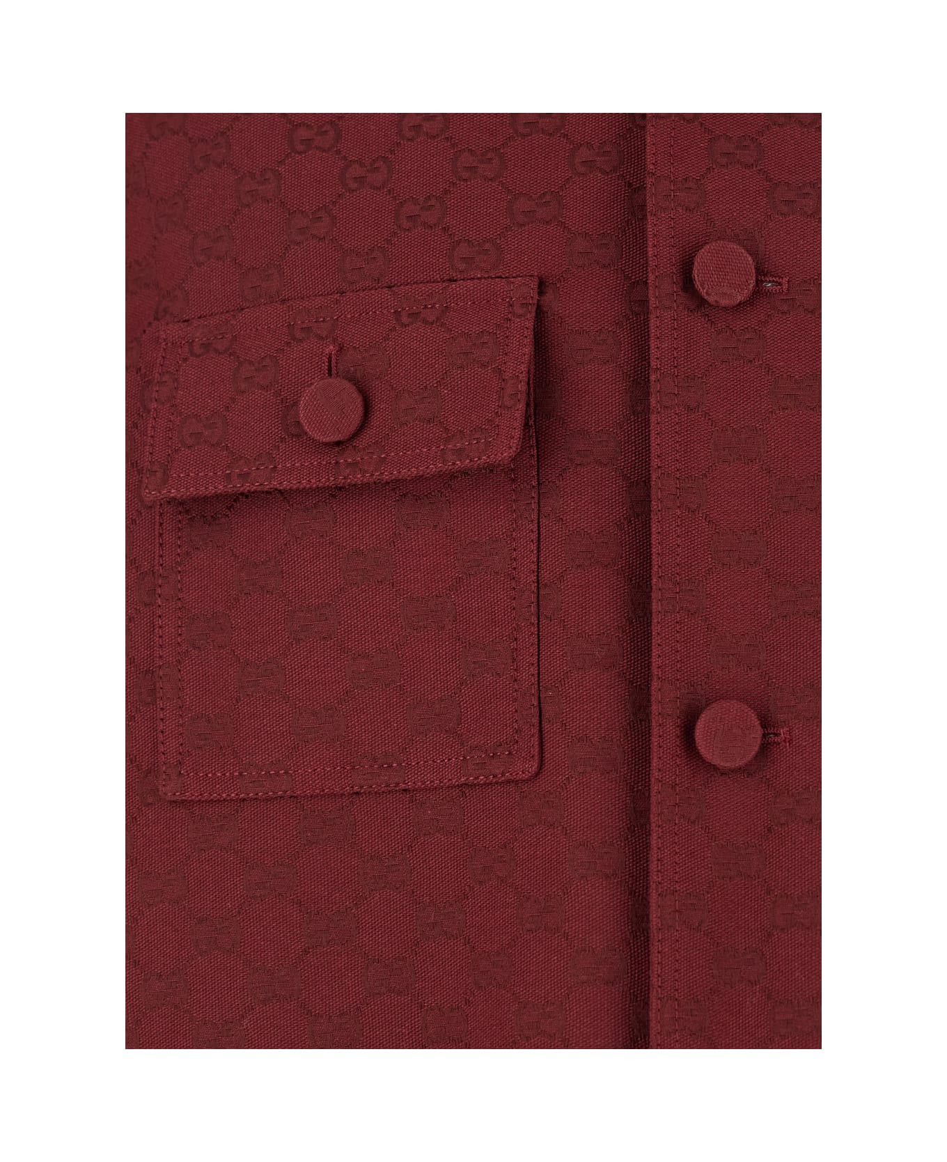 Bordeaux Jacket With All-over Gg Motif In Cotton Blend Man - 3