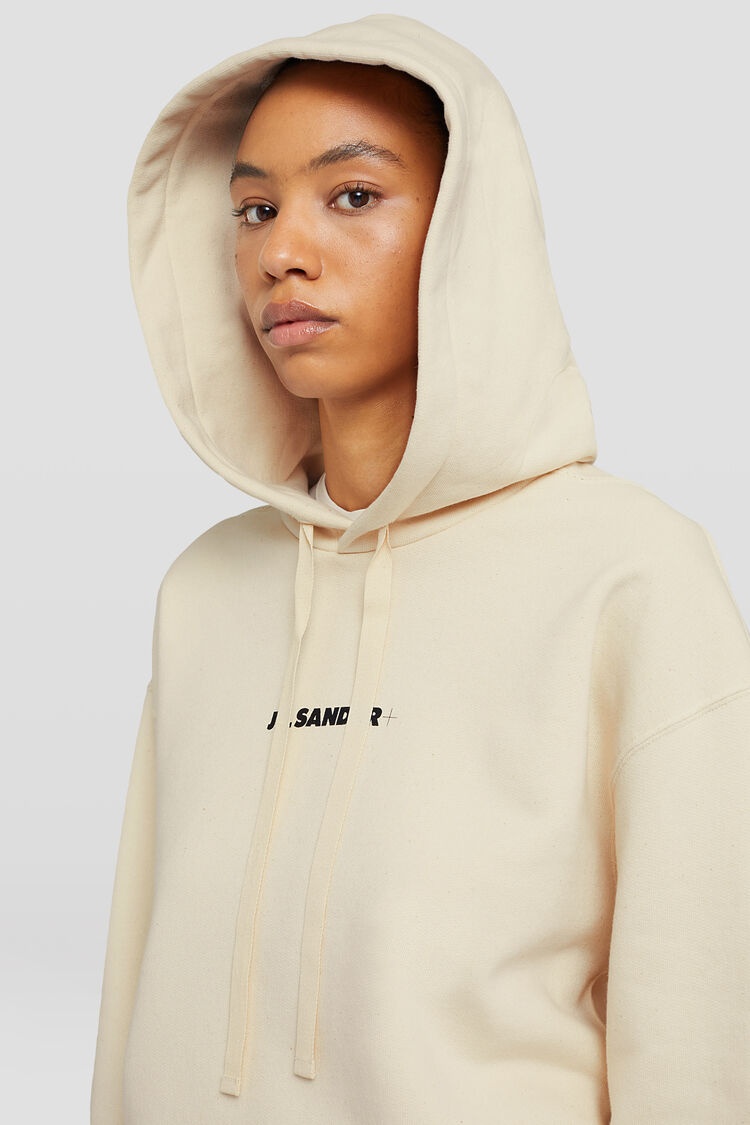 パーカー・フーディ Jil Sander Boxy Cotton Sweatshirt With Adjustable Hood Jil Sander logo-print Cotton Hoodie | Neutrals | FARFETCH