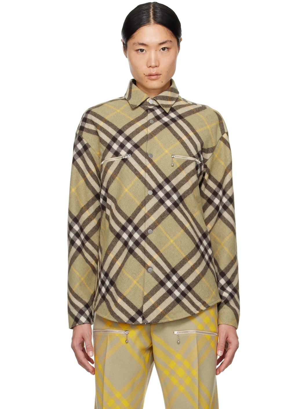 Beige Check Jacket - 1