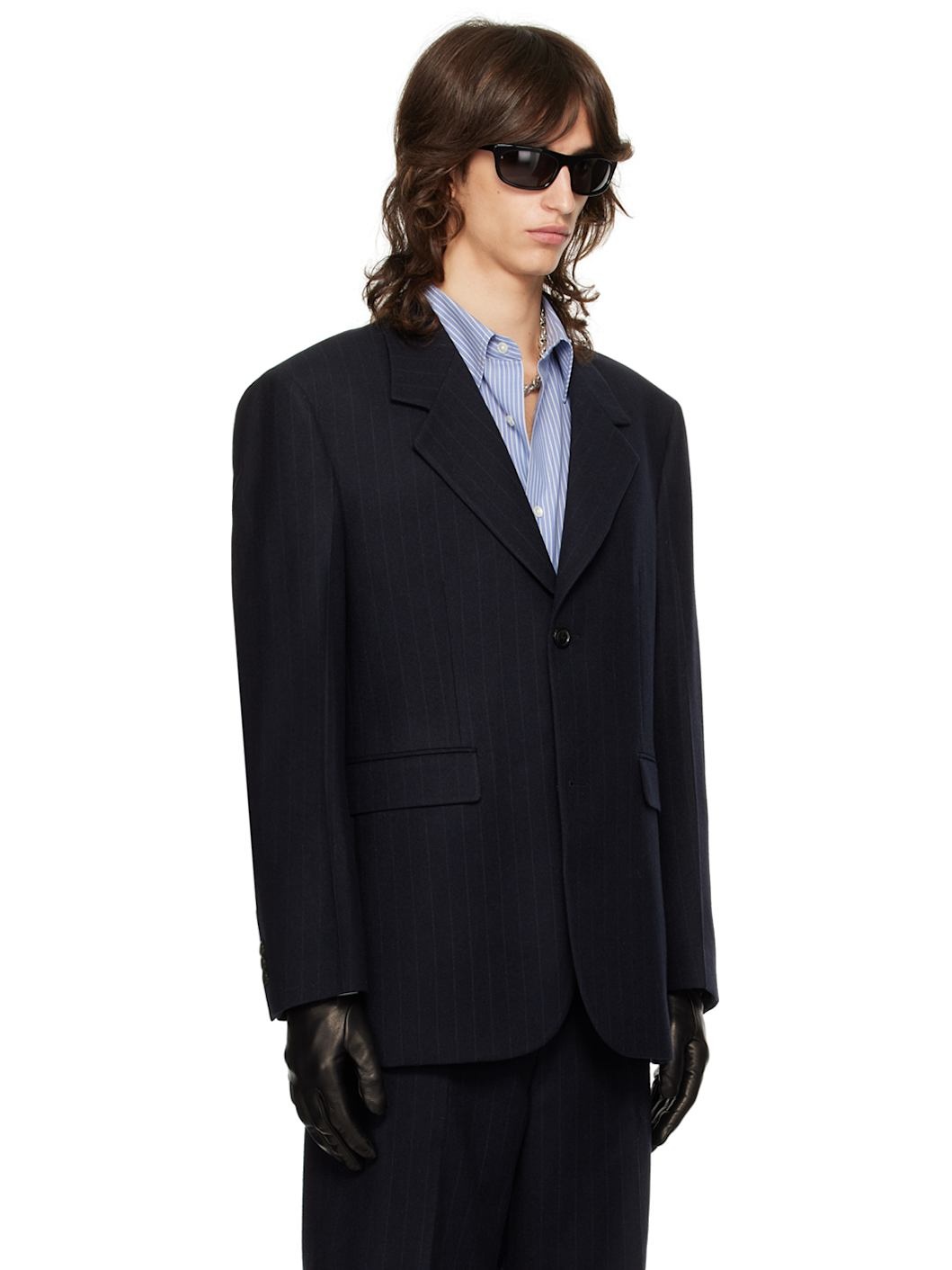 Navy Oversized Blazer - 2