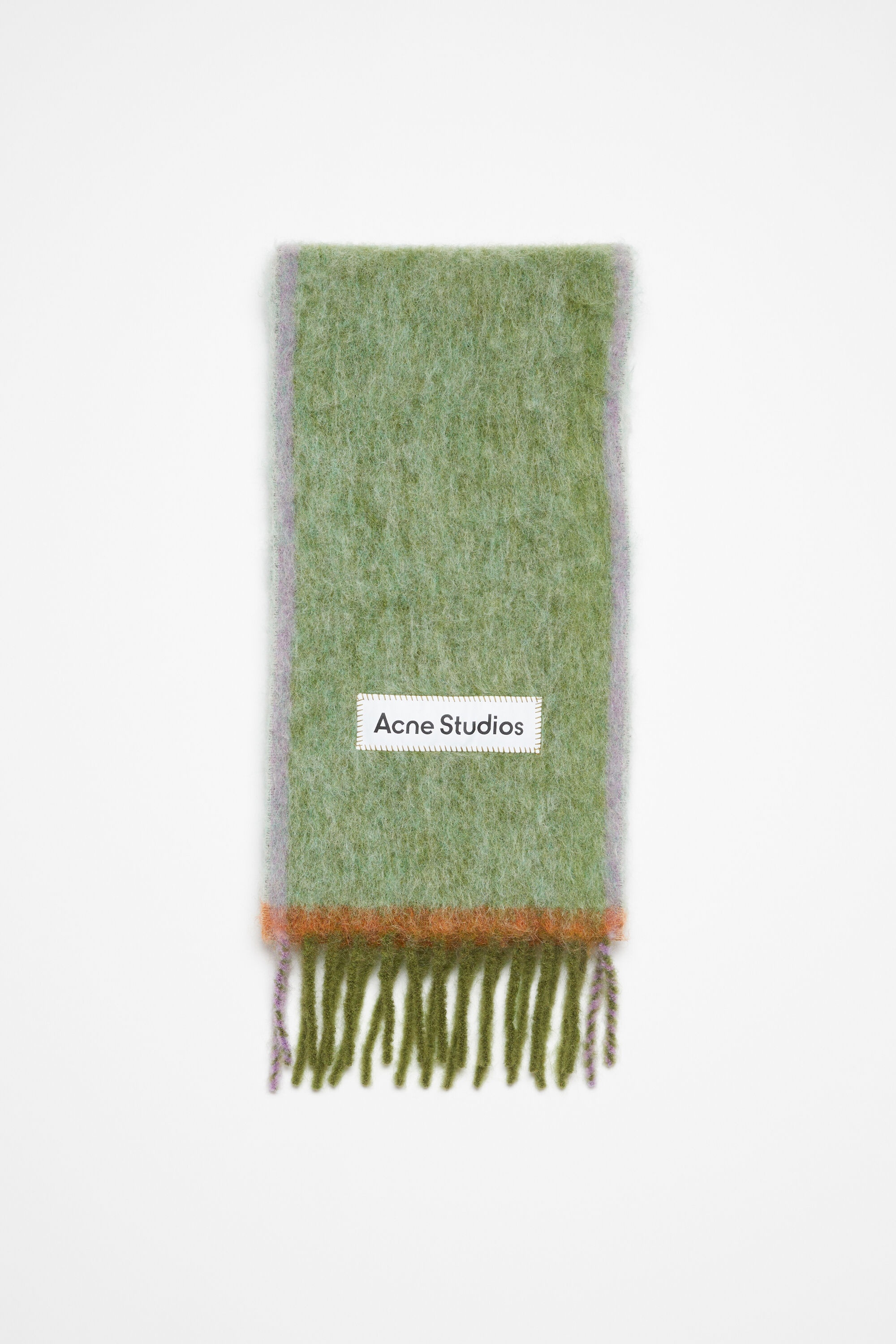 Wool mohair scarf - Narrow - Grass green - 1