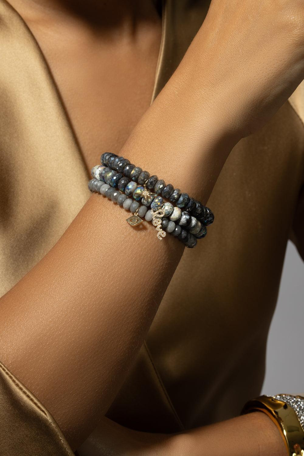 Medium Evil Eye Silverite Charm Bracelet - 3