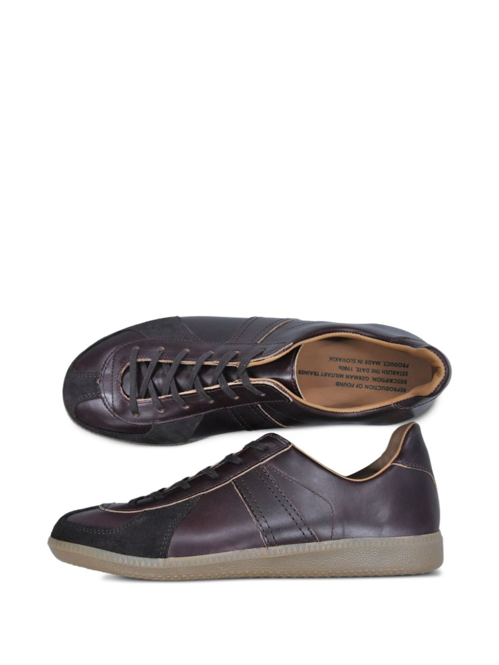 German Military leather panelled lace-up sneakers - 5