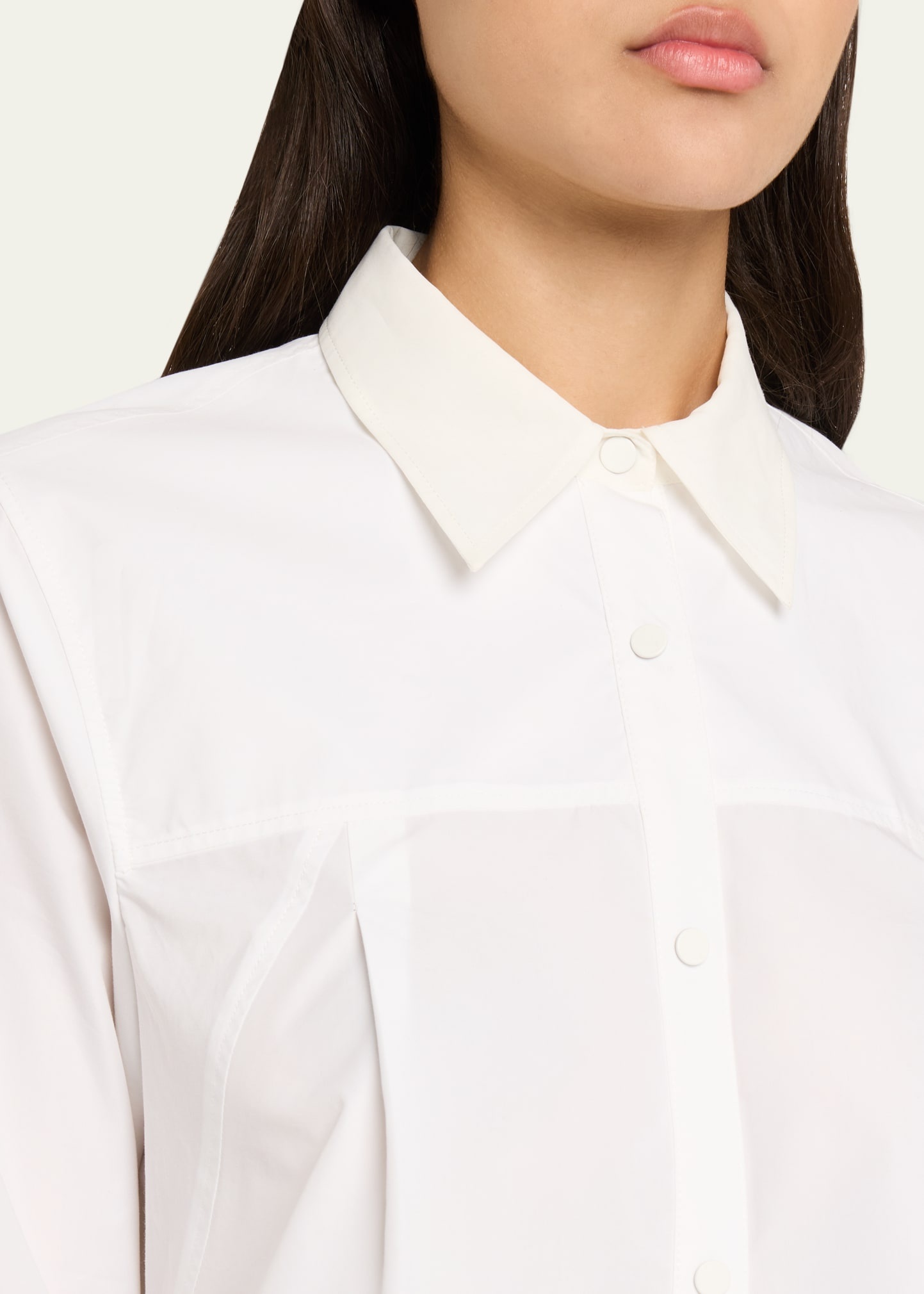 Flounce-Hem Long-Sleeve Shirt - 5