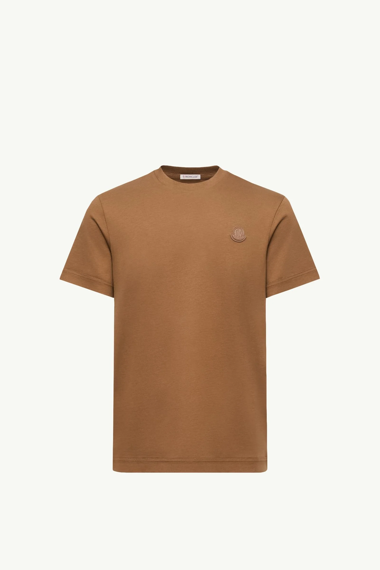 Double Leather Logo Cotton T-Shirt - 1