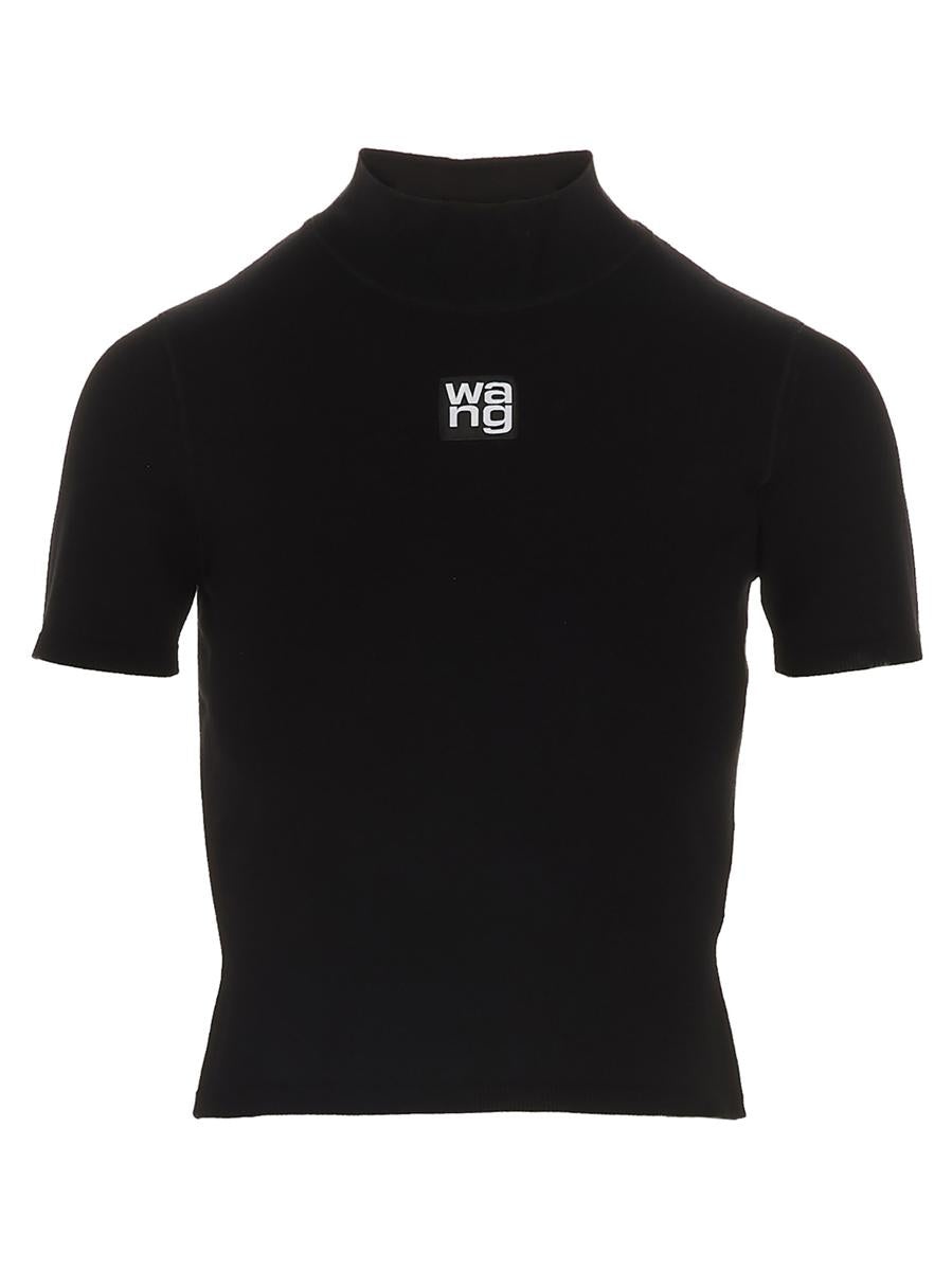 T BY ALEXANDER WANG LOGO VISCOSE TOP - 1