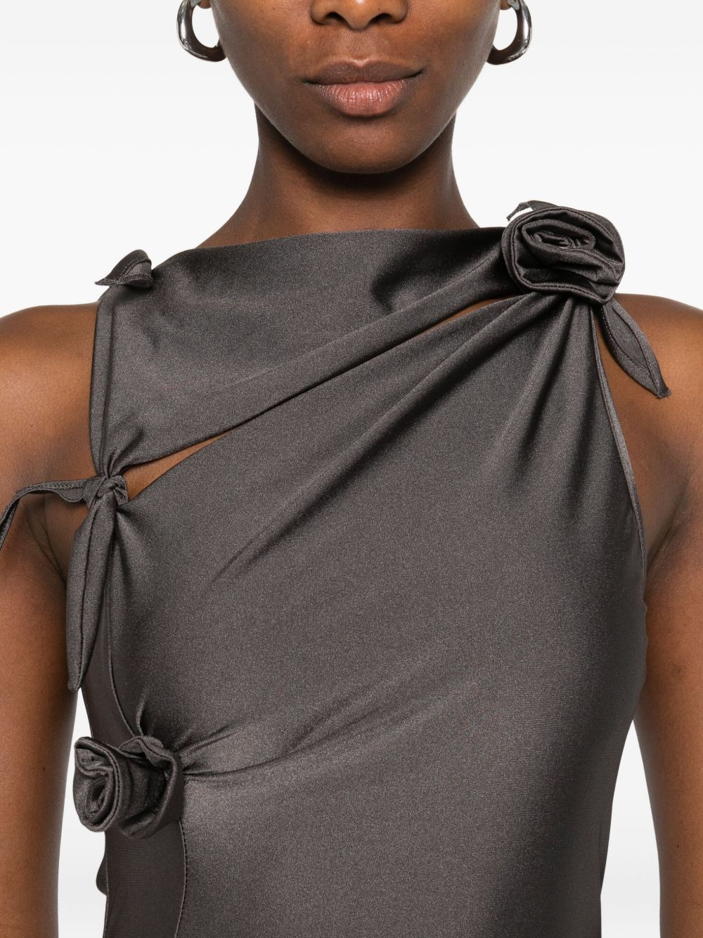 asymmetric rose-detail top - 5