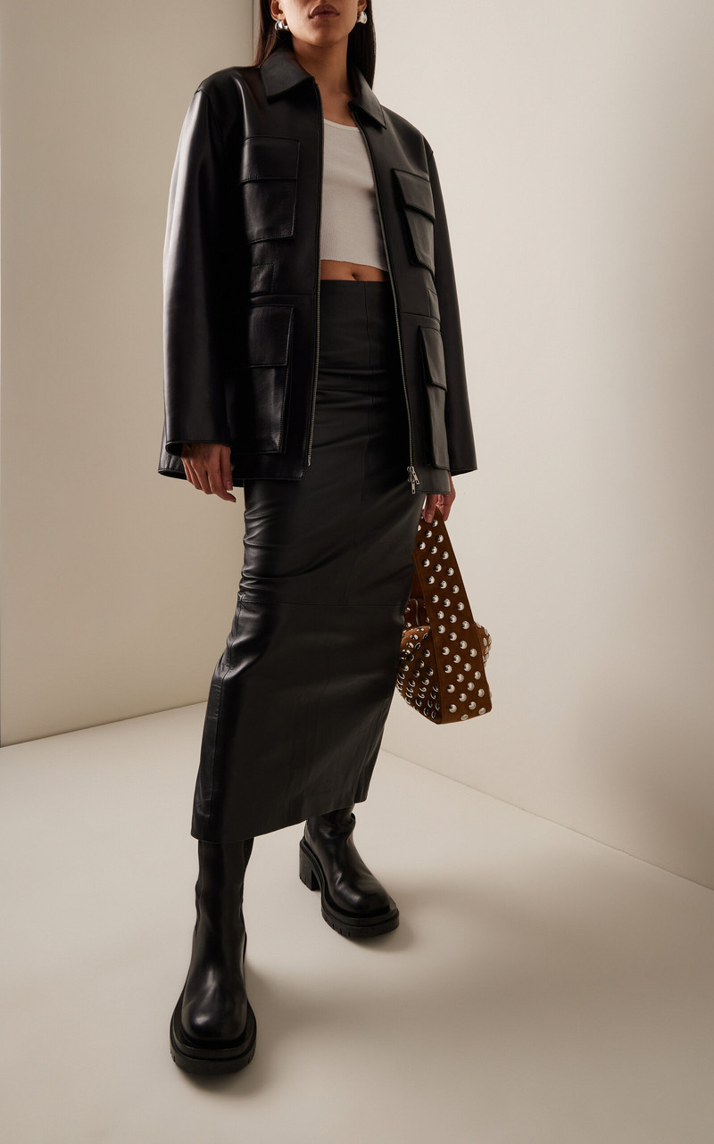STAND STUDIO Reyna Leather Jacket black outlook
