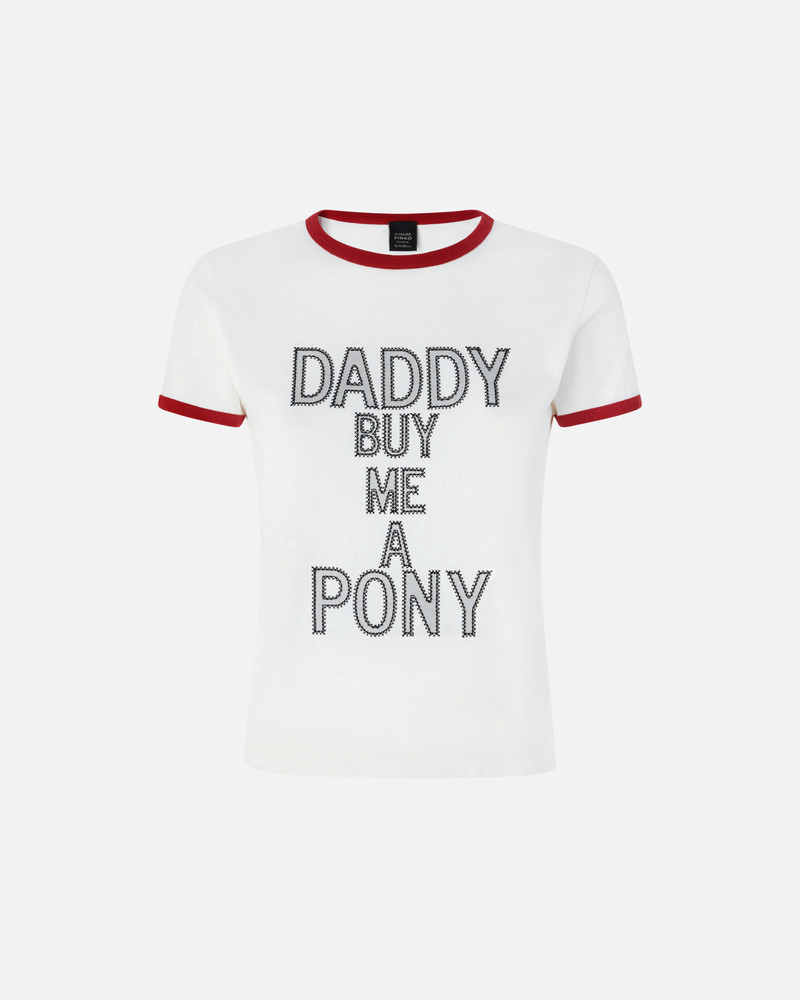REIMAGINE BY PINKO X PATRICK MCDOWELL T-SHIRT WITH EMBROIDERED WORDING 1