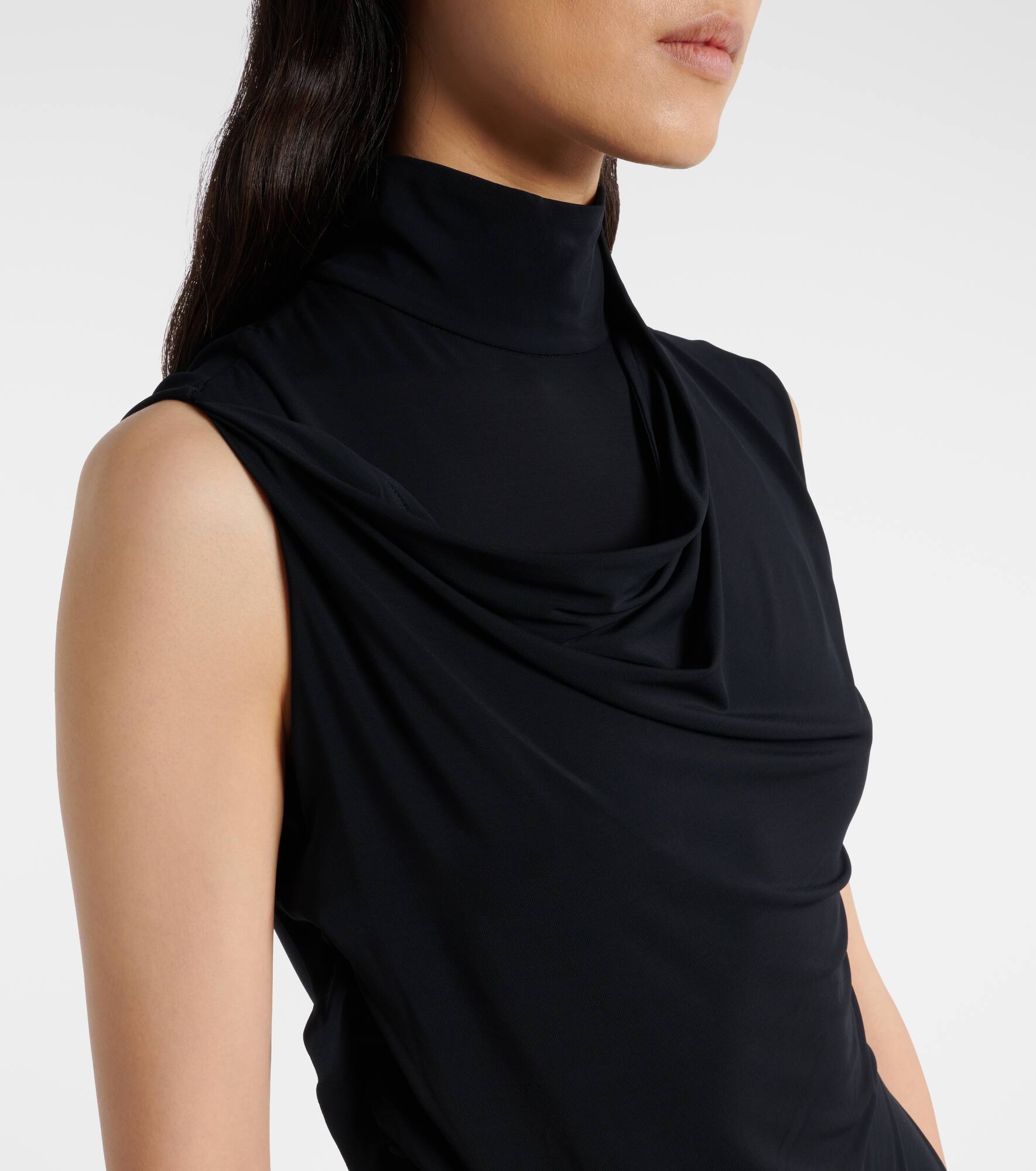 Draped jersey maxi dress - 4