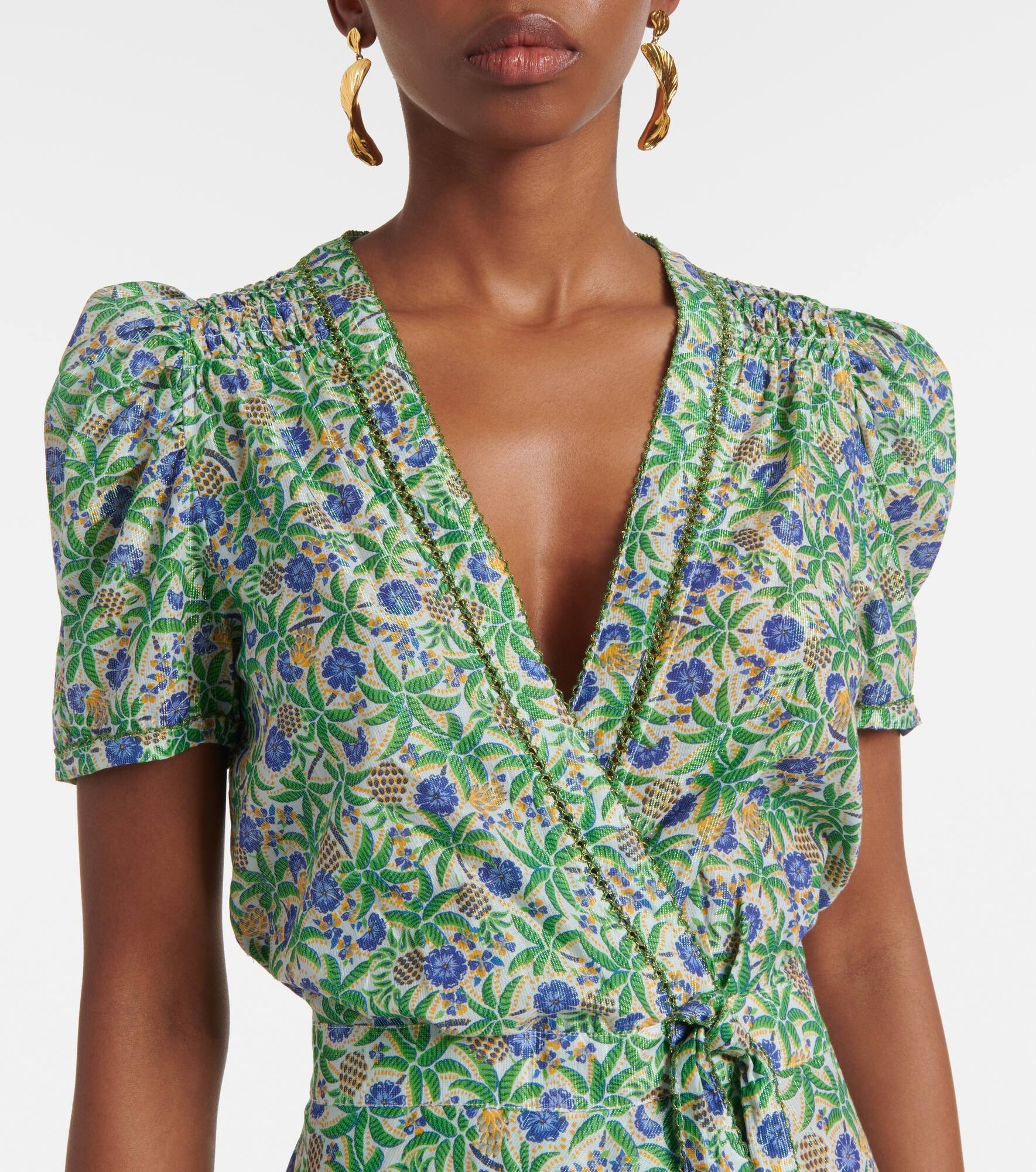 Baba printed cotton wrap dress - 4