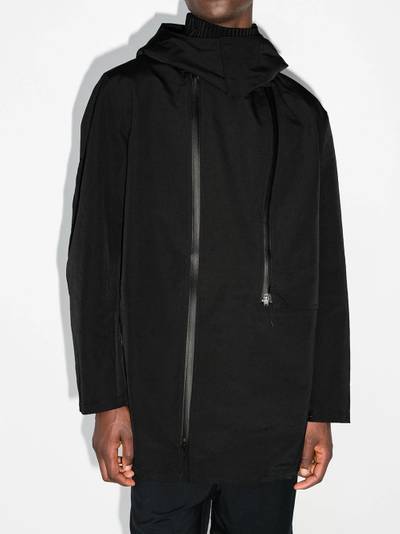 Y-3 zip-up hooded parka coat outlook