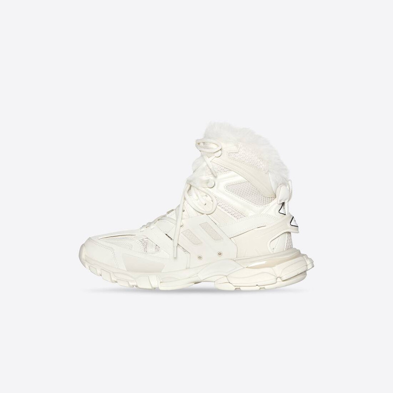 여자의 트랙 Hike Sneaker Fake 모피 베이지 4