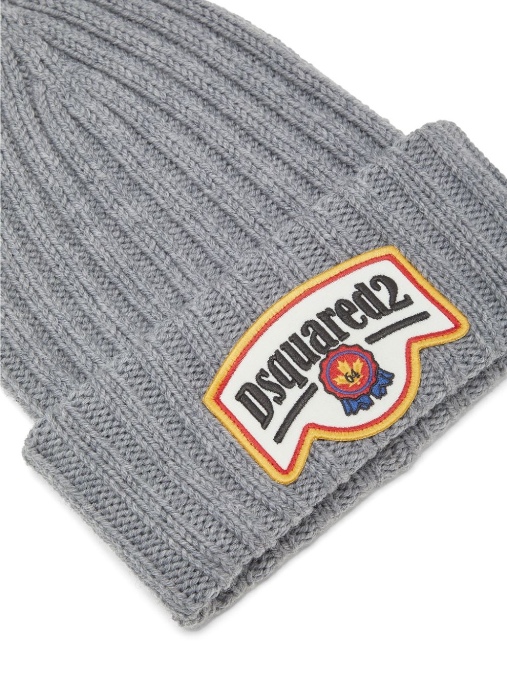 logo-appliqué knit beanie - 3