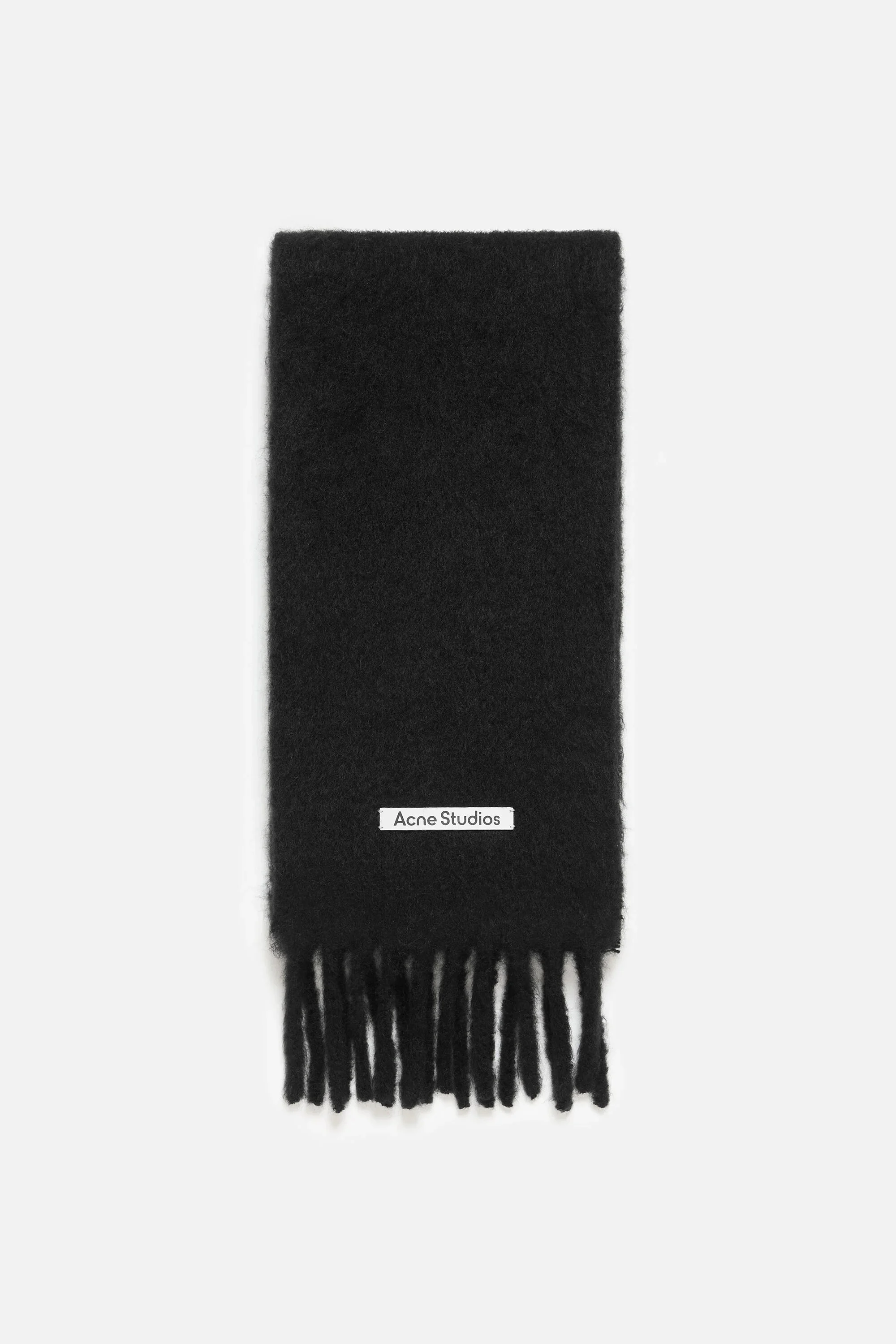 Mohair logo scarf - Black - 1