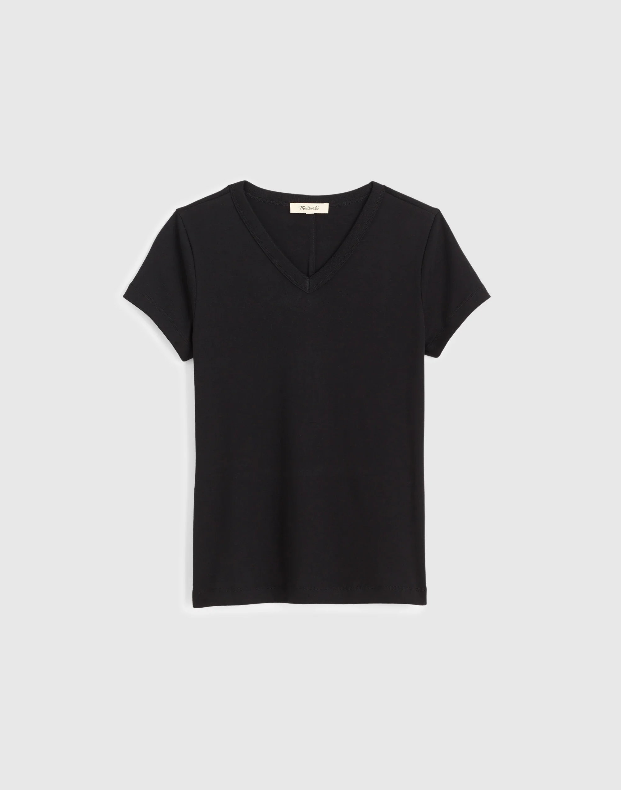 The '90s V-Neck Baby Tee in Compact Cotton - 1