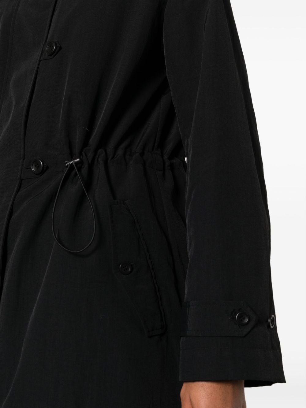 hooded single-breasted coat - 5