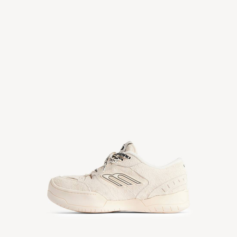 BALENCIAGA Women's Hamptons Suede Platform Sneaker in Beige/black outlook