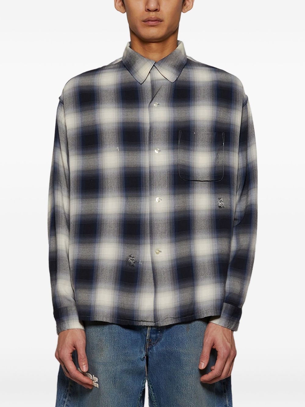 check-print shirt - 3
