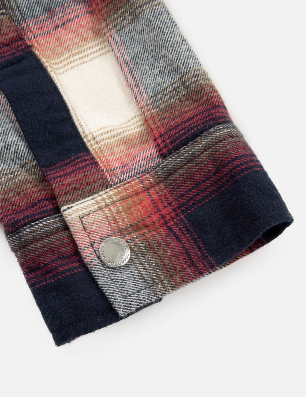 KAMON PRINT CHECKED LOOSE FIT SHIRT JACKET - 11