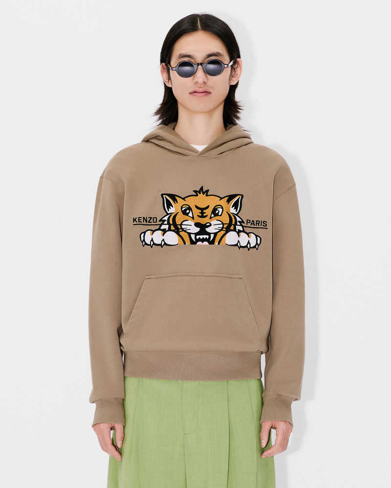 'KENZO Happy Tiger' embroidered hoodie in cotton 3
