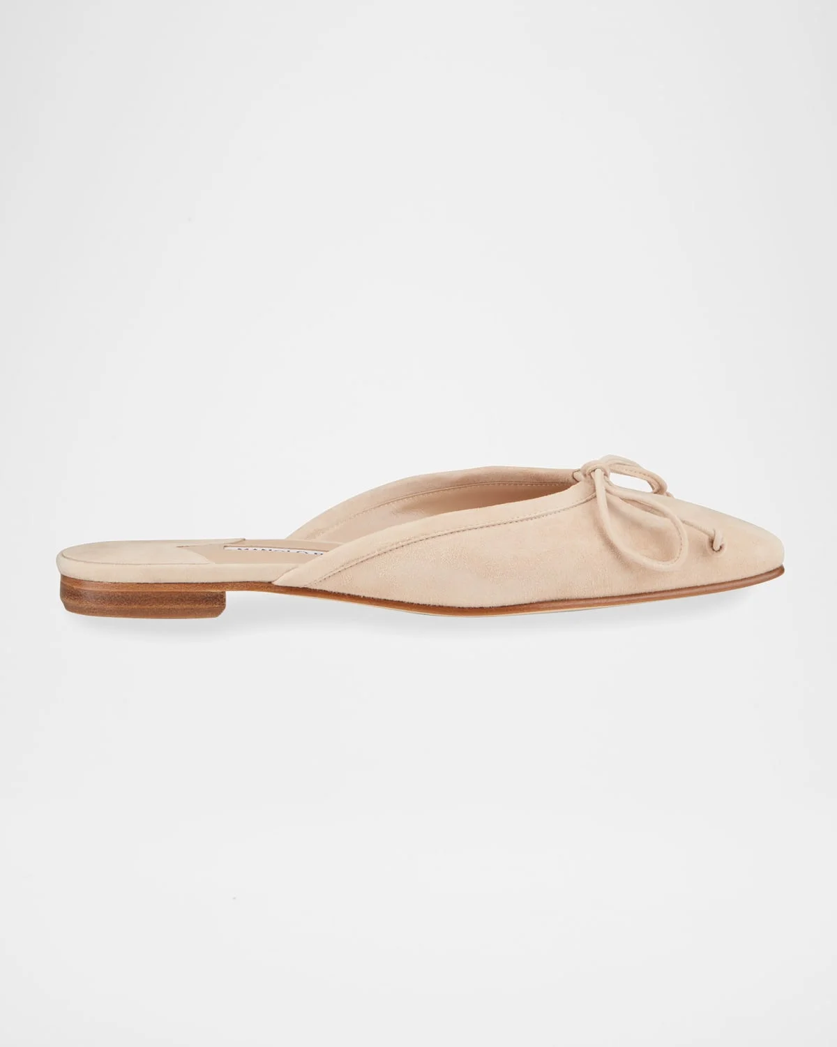 Ballerimu Suede Bow Ballerina Flat Mules, Nude - 1