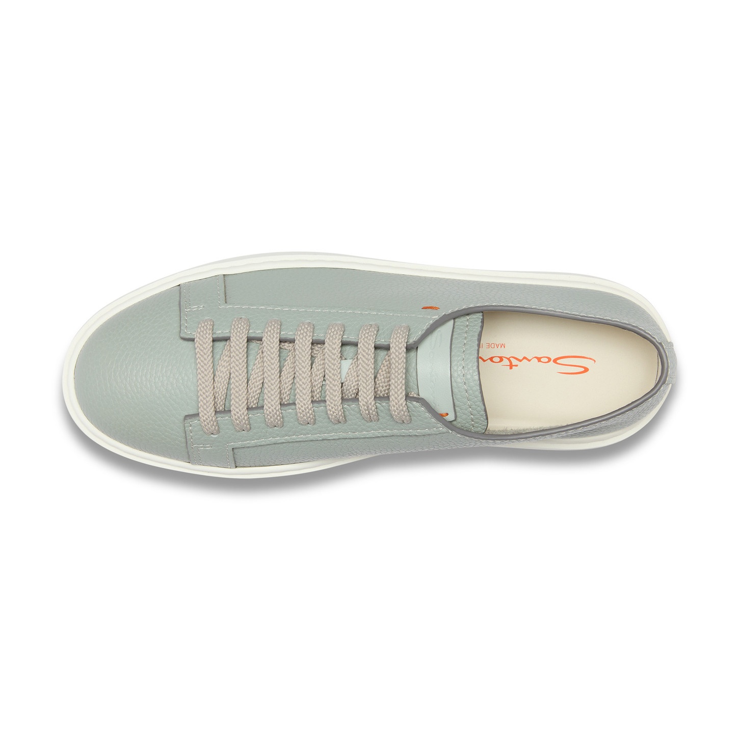 Men's light blue tumbled leather sneaker - 5