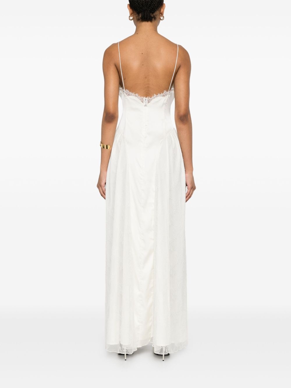 satin lace maxi dress - 4