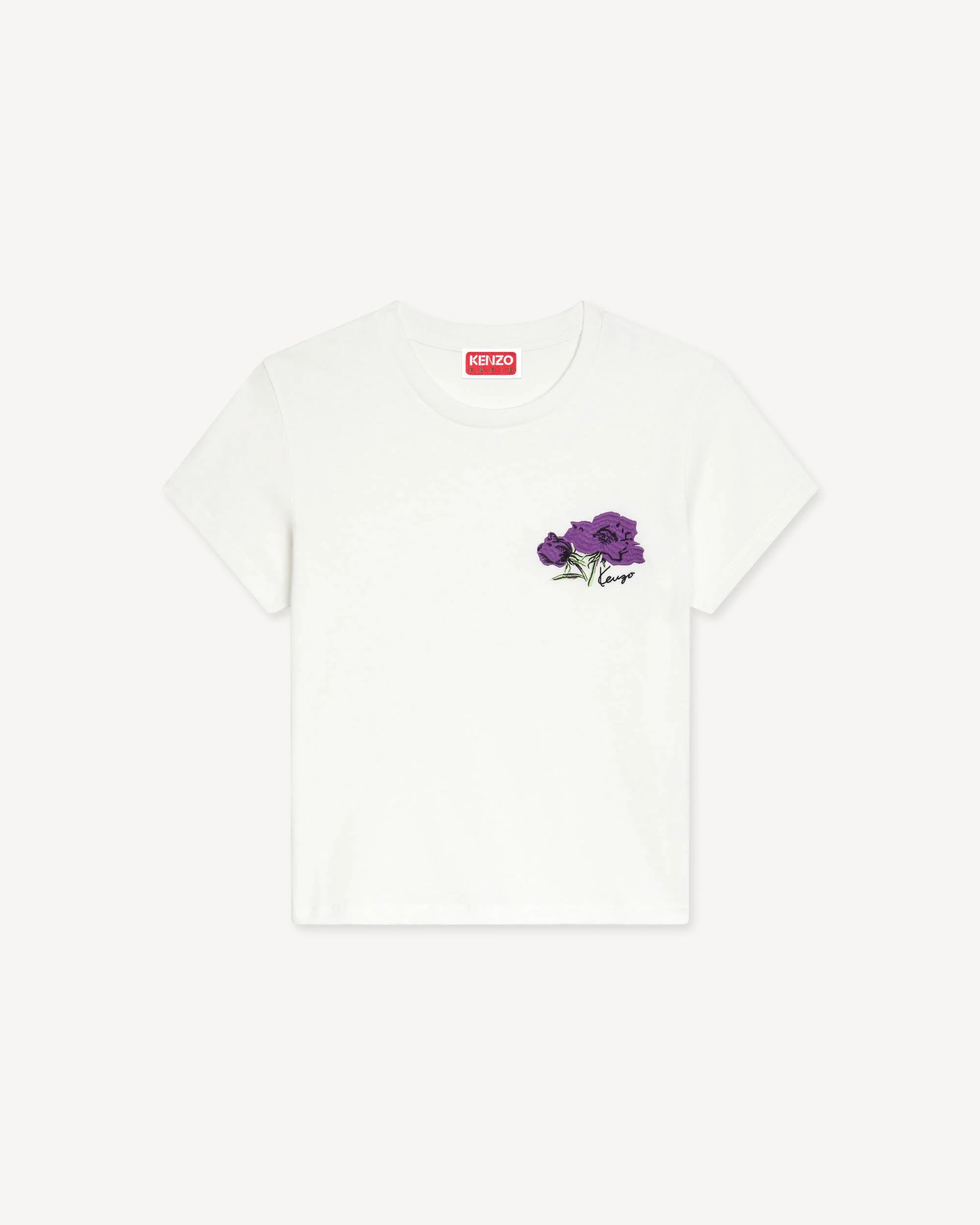 'KENZO Pop Rose' embroidred T-shirt in cotton - 1