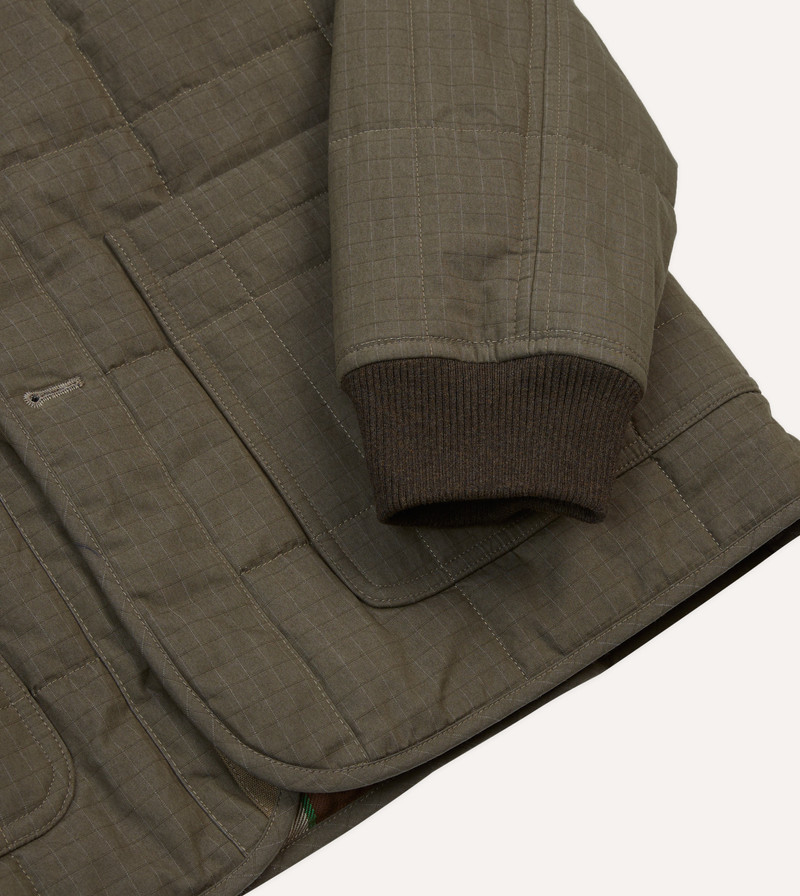 Olive Ripstop Quilted Chore Jacket 5