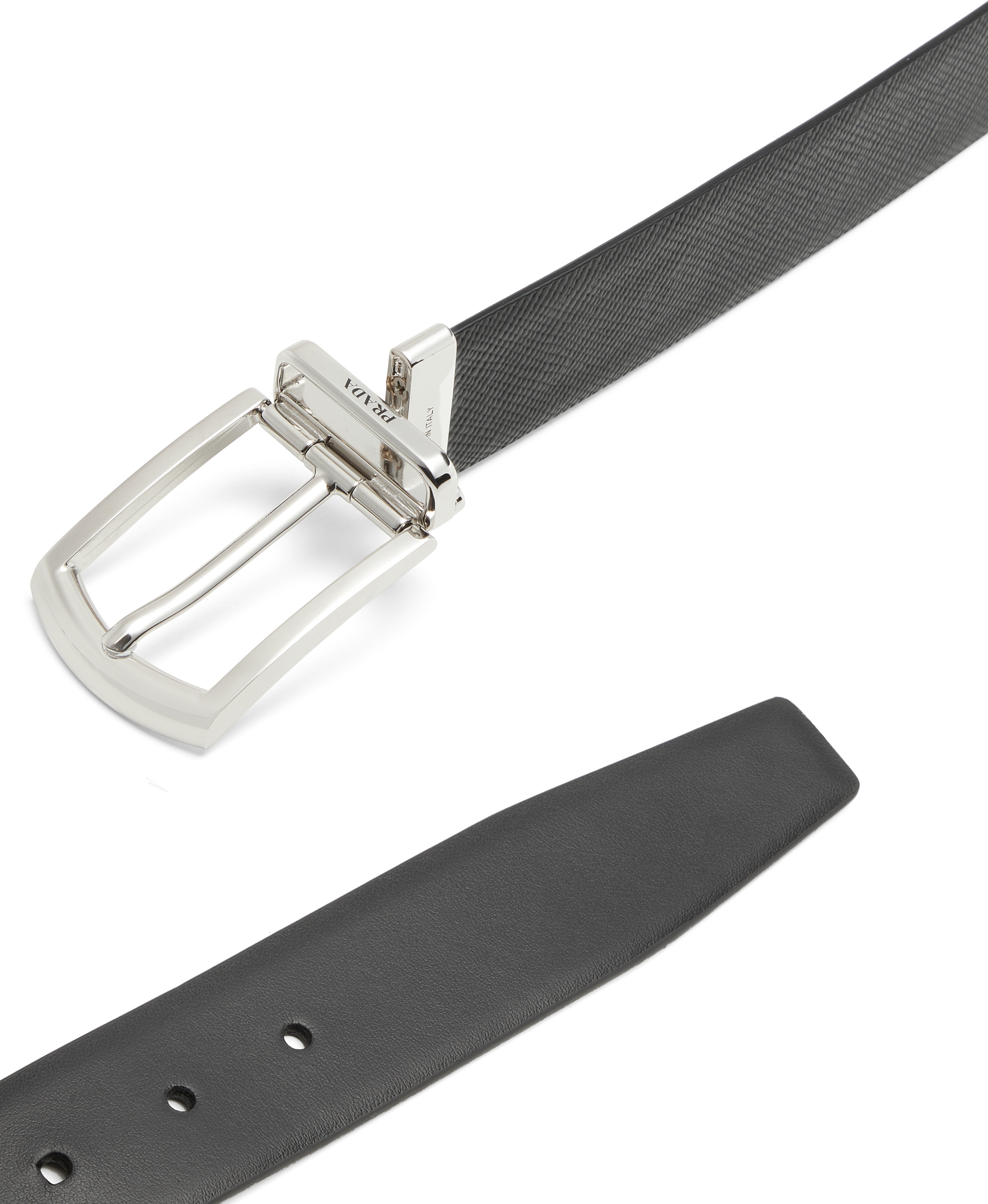 Reversible Saffiano and leather belt - 2