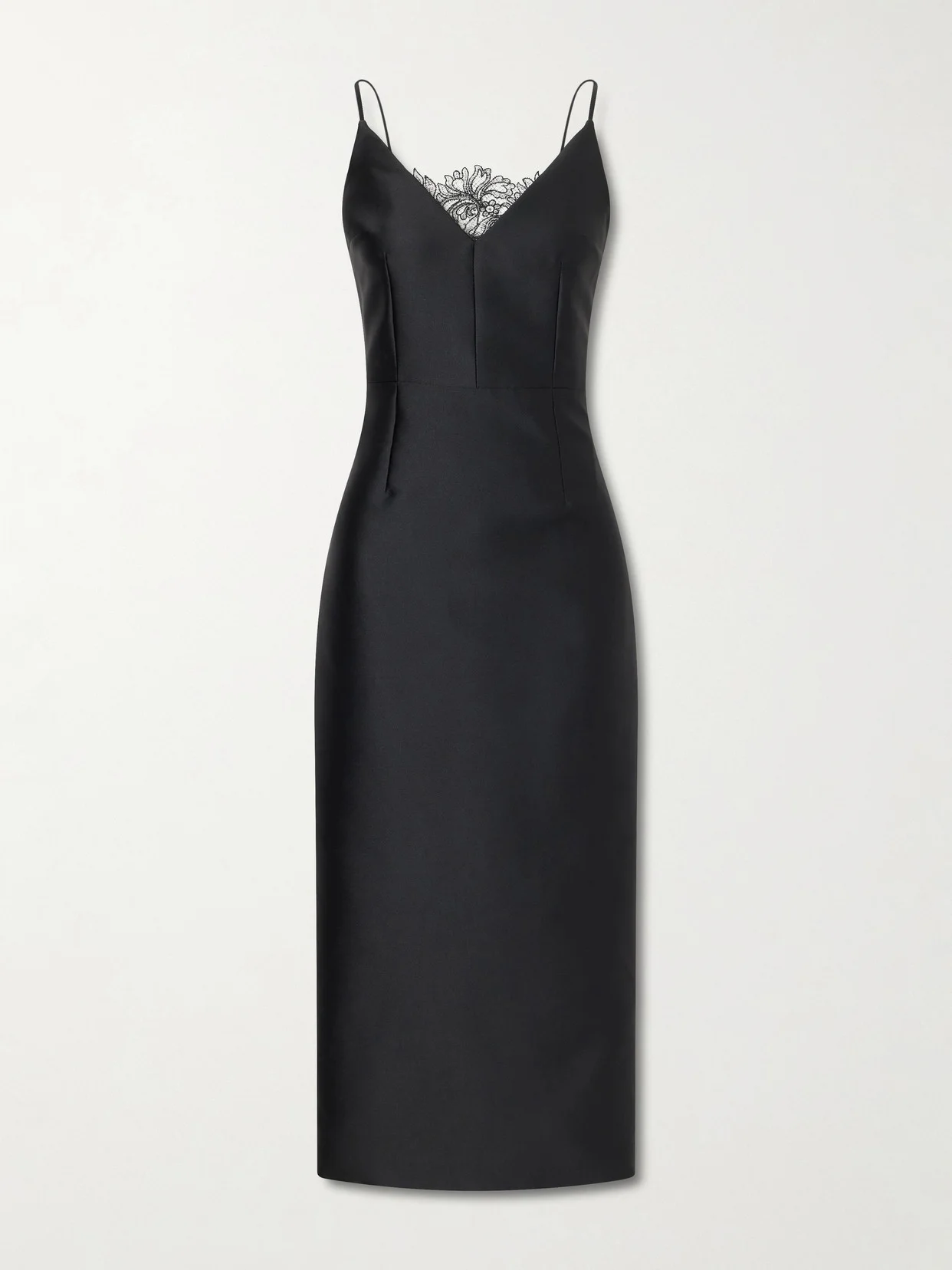 + Manolo Blahnik Libera Lace-trimmed Cady Midi Dress - 1