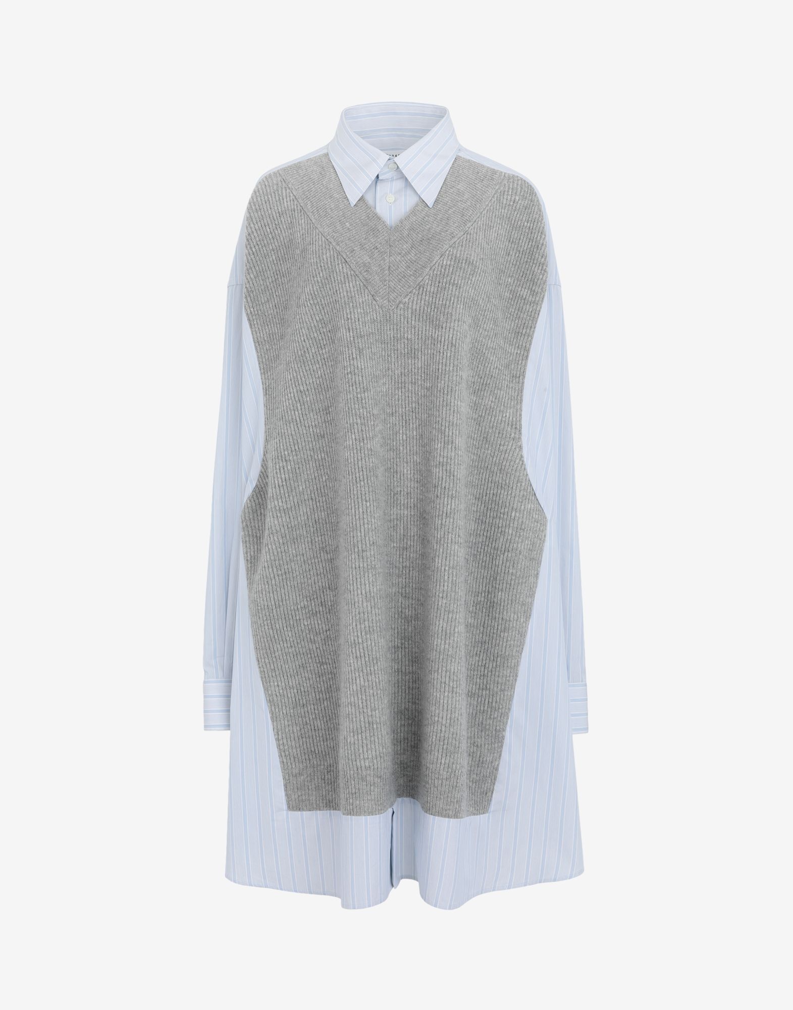 Spliced knit shirt-dress - 1