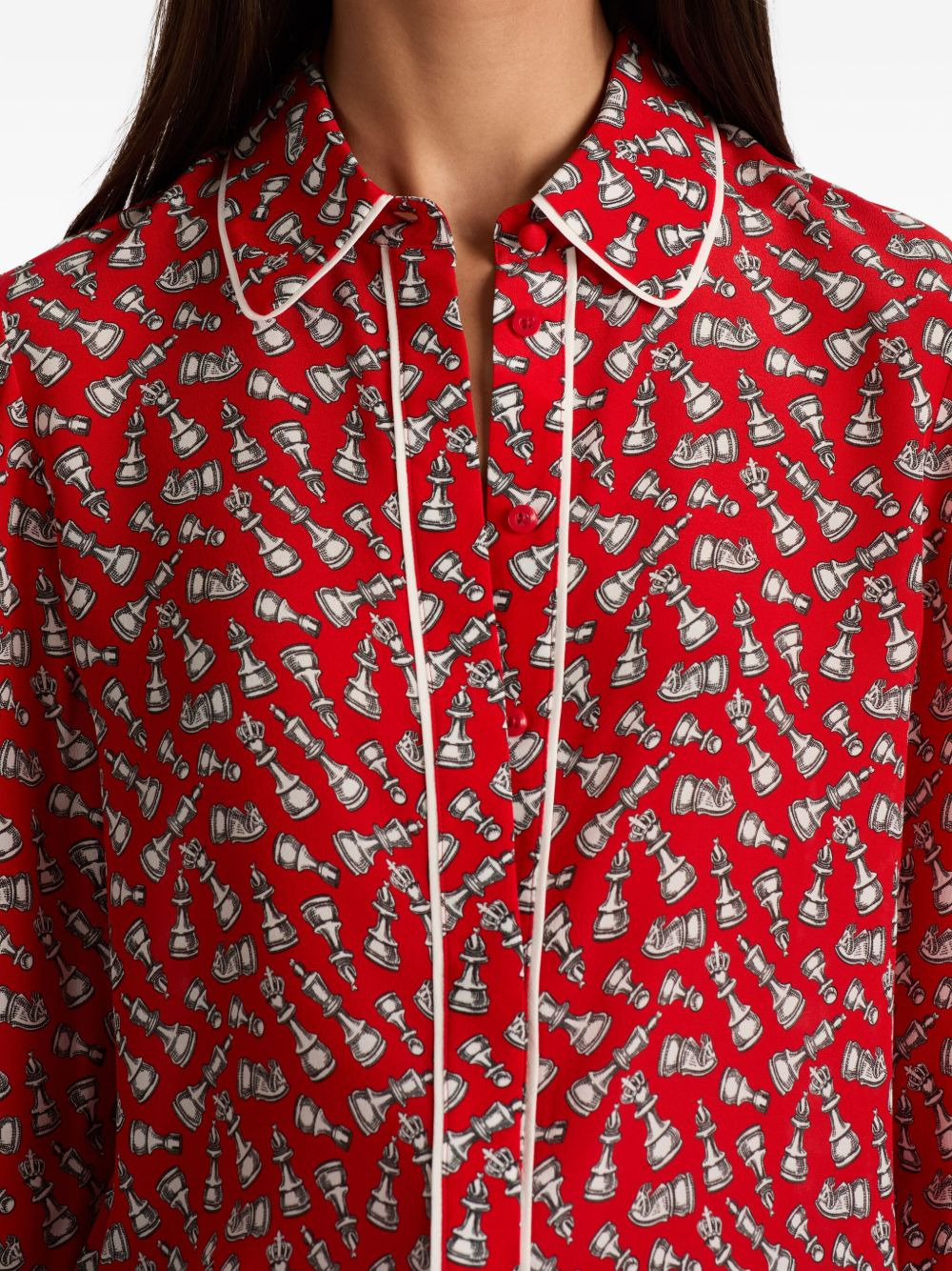 Willa chess-print piped shirt - 5