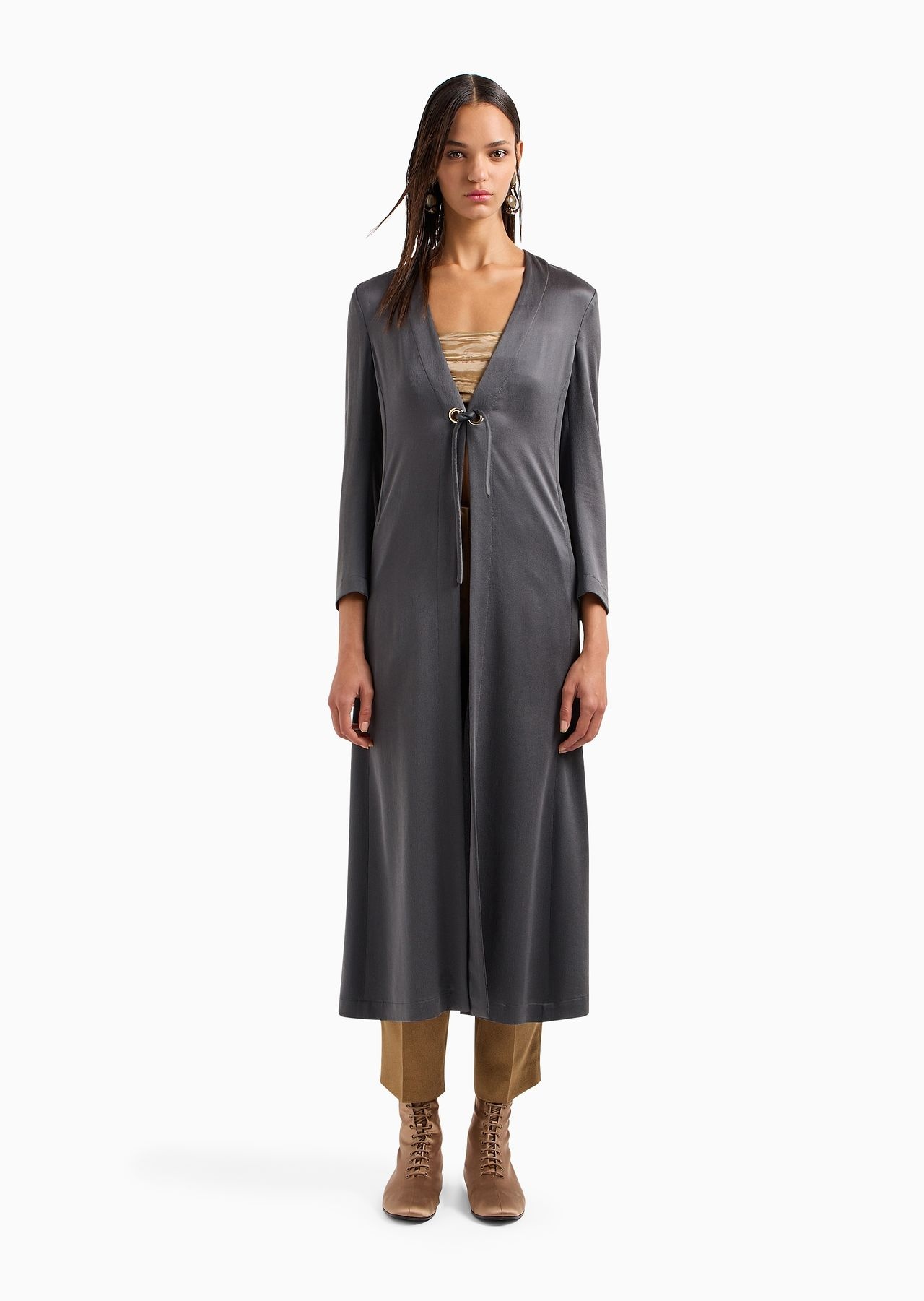 Silk crêpe duster coat - 2