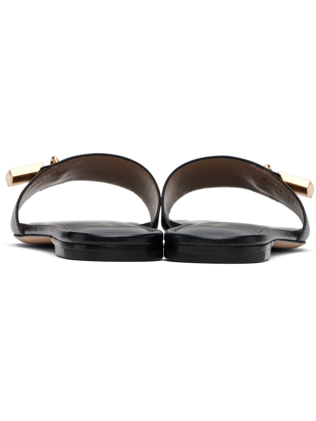 Black Leather Padlock Slides - 2
