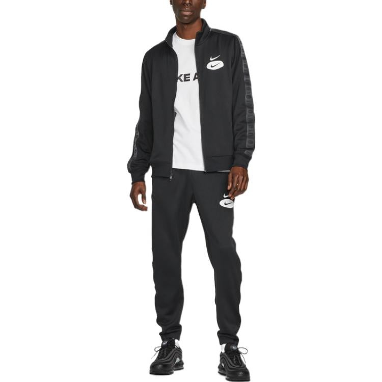 Nike Sportswear Swoosh League Logo Hoodie 'Black White' DM5474-010 - 5