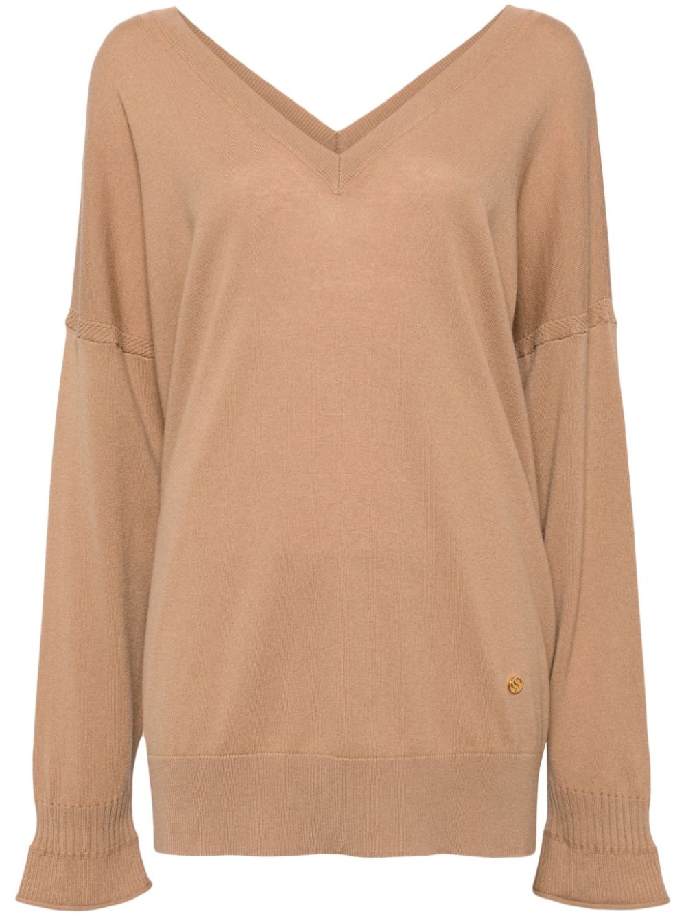 v-neck long sleeve jumper - 1