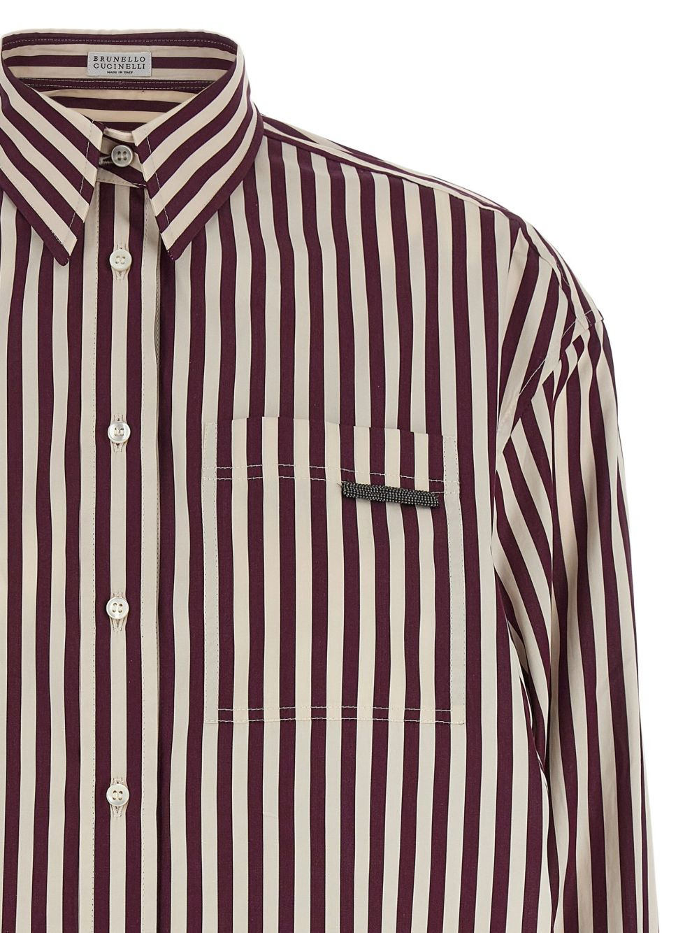 Brunello Cucinelli Women Striped Cotton Shirt - 3