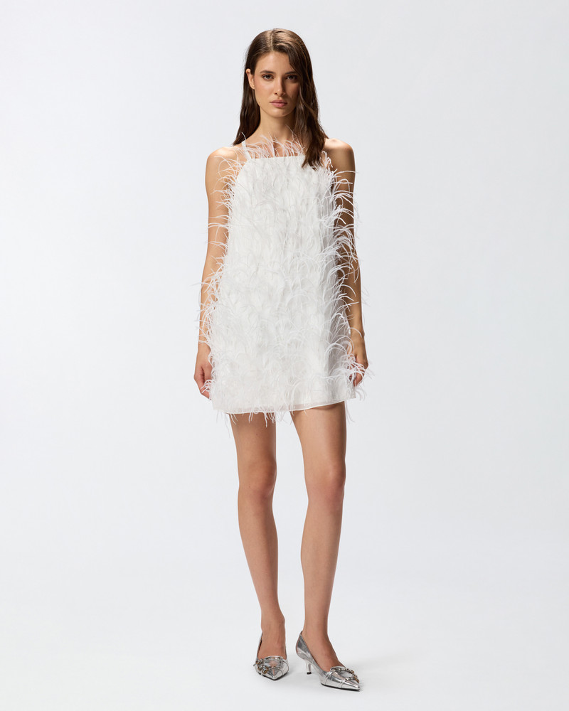 SHORT DRESS WITH FEATHERS 3