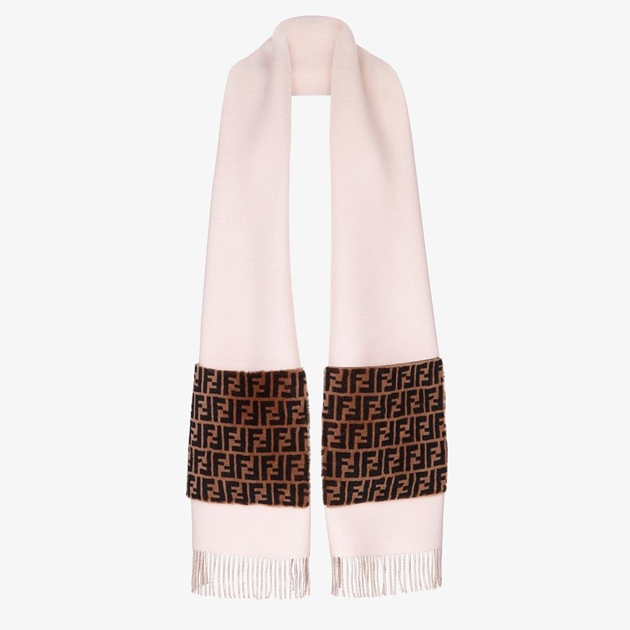 Pink wool and cashmere scarf - 2