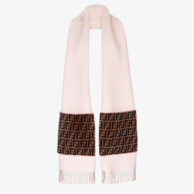 FENDI Pink wool and cashmere scarf outlook