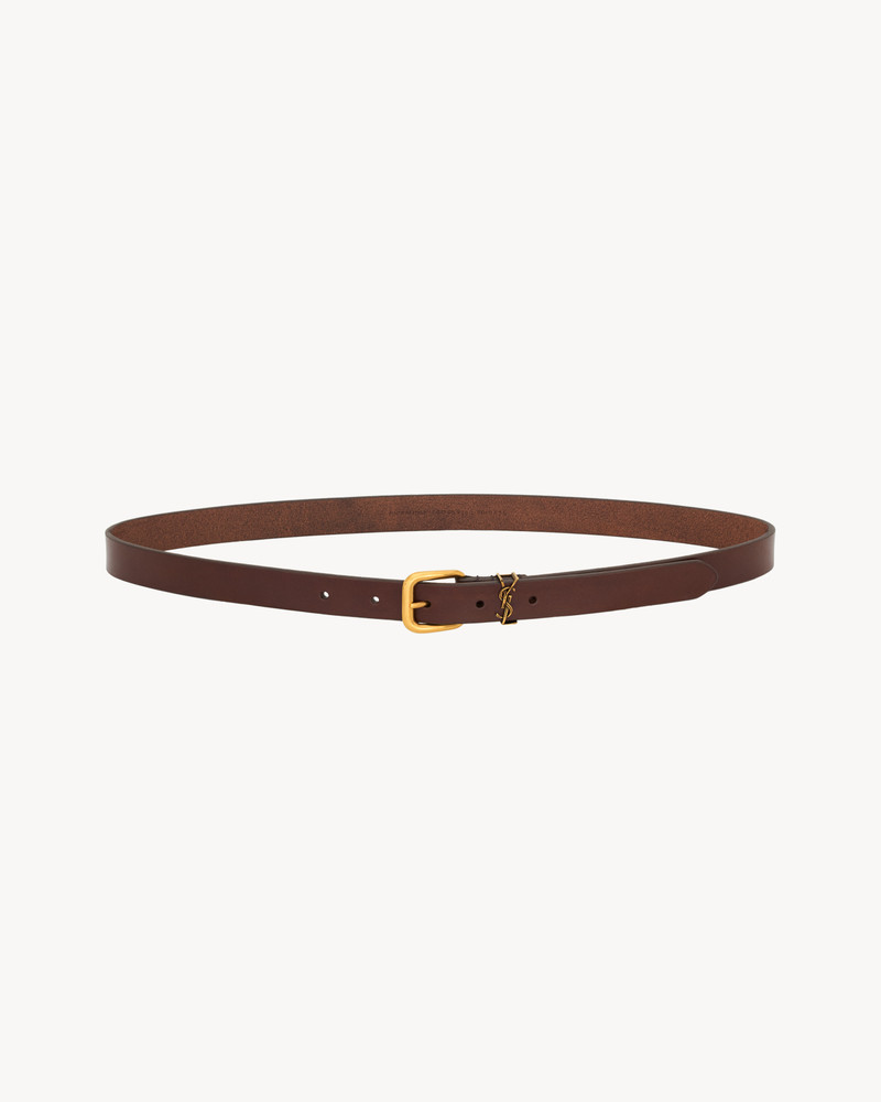 SAINT LAURENT CASSANDRE RECTANGULAR BUCKLE BELT IN LEATHER outlook
