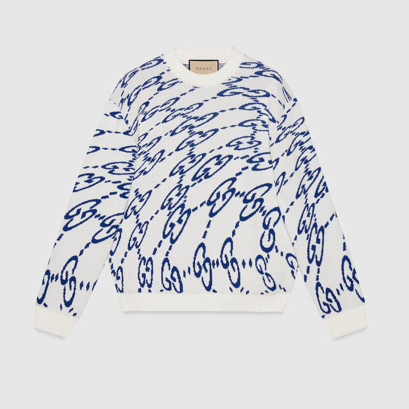 Wavy GG cotton sweater 1