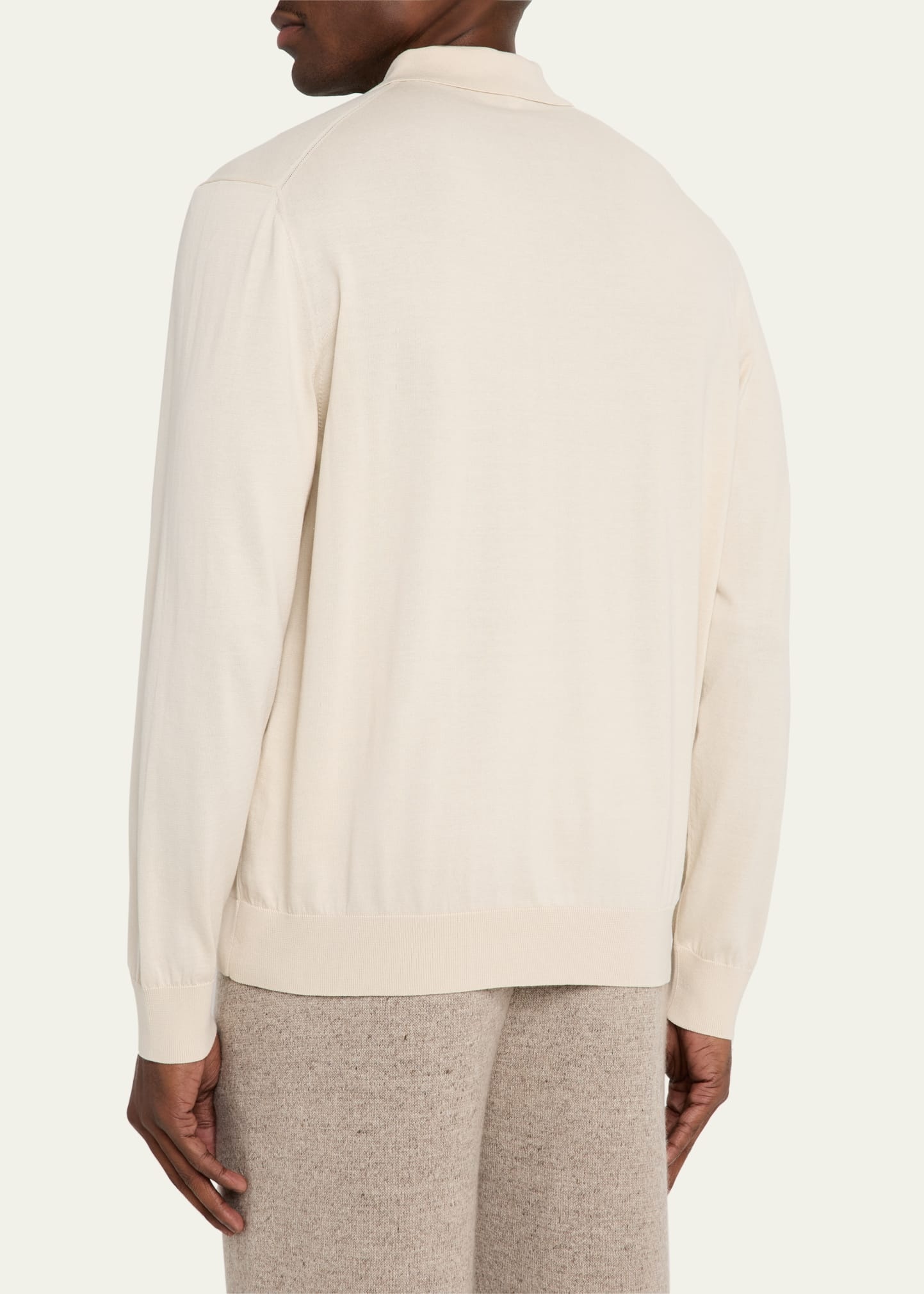 Men's Loro Island Cotton Giza Long-Sleeve Polo Shirt - 3