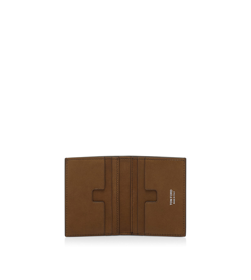 TOM FORD NUBUCK T LINE FOLDING CARD HOLDER WITH CASH SLOT outlook