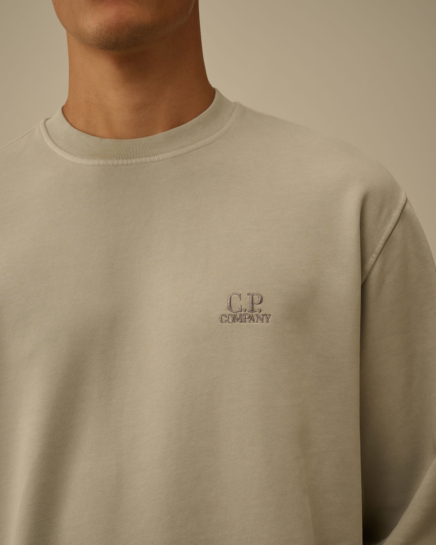 Brushed and Emerized Diagonal Fleece Crewneck Logo Sweatshirt - 5