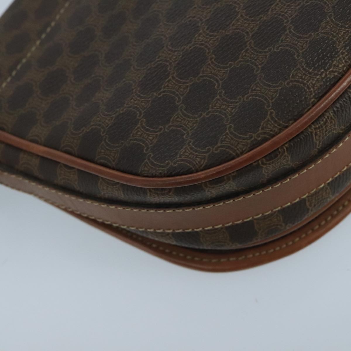 CELINE Macadam Canvas Shoulder Bag Pvc Leather Brown - 16